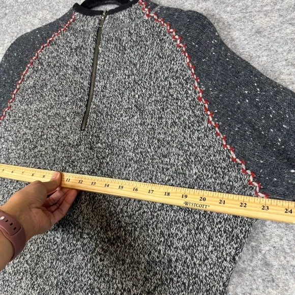 Woolrich Charcoal Gray Half Zip Knit Sweater Outdoor Casual Gorp Core Hiking L - Picture 6 of 14